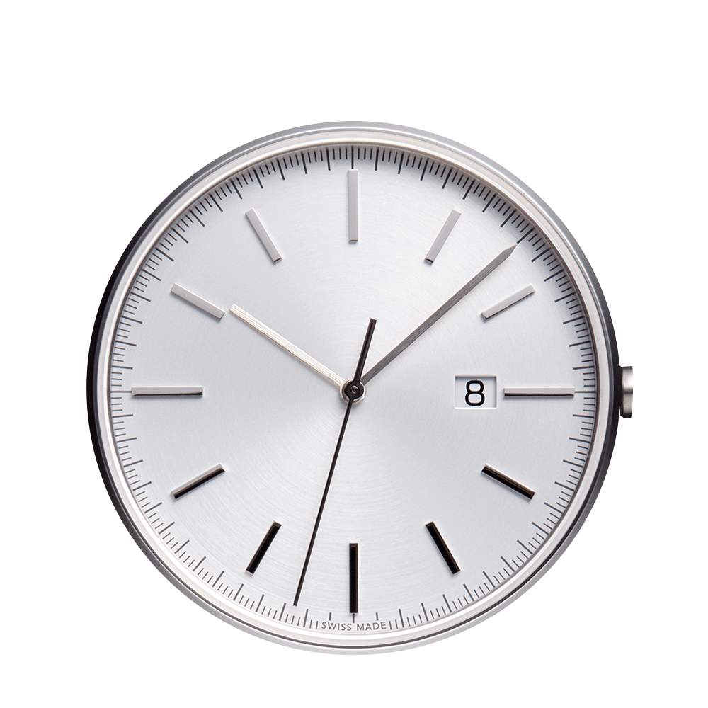 Face24.png M40 PreciDrive date watch in brushed steel - Image 1