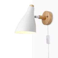 Majlene - Nordic Plug in Wood Wall Sconce - Image 2